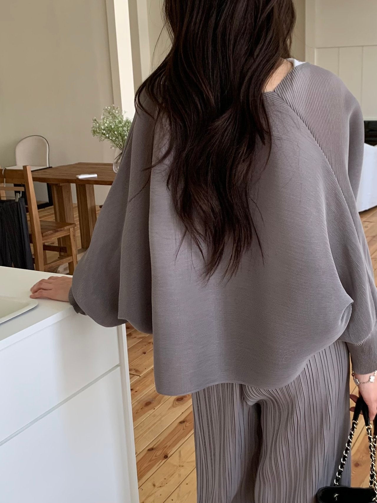 Pleats bolero cardigan