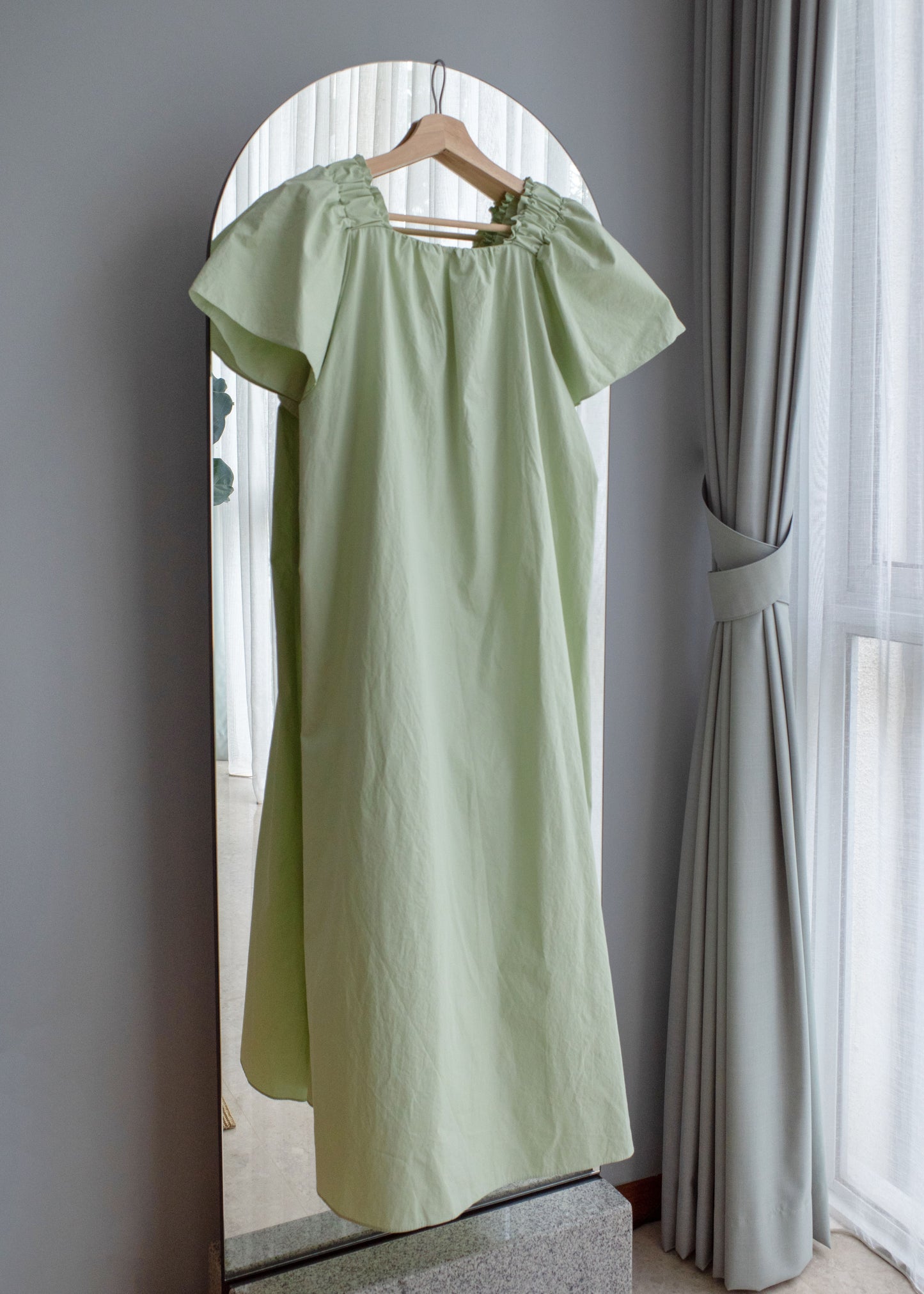 Wing sleeves cotton dress