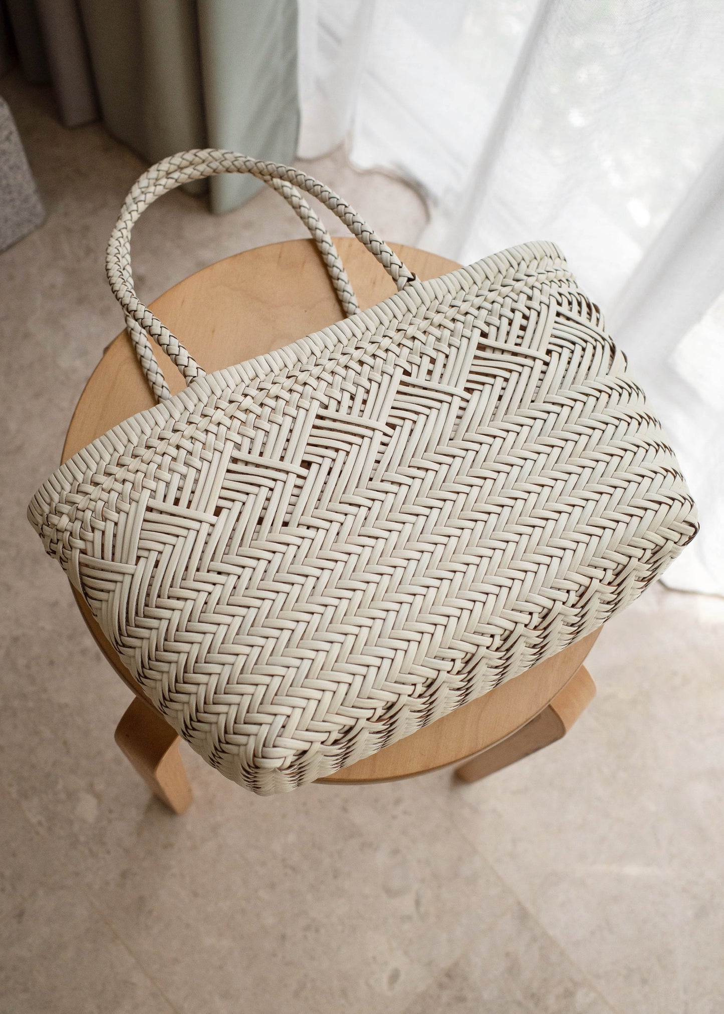 Woven leather bag