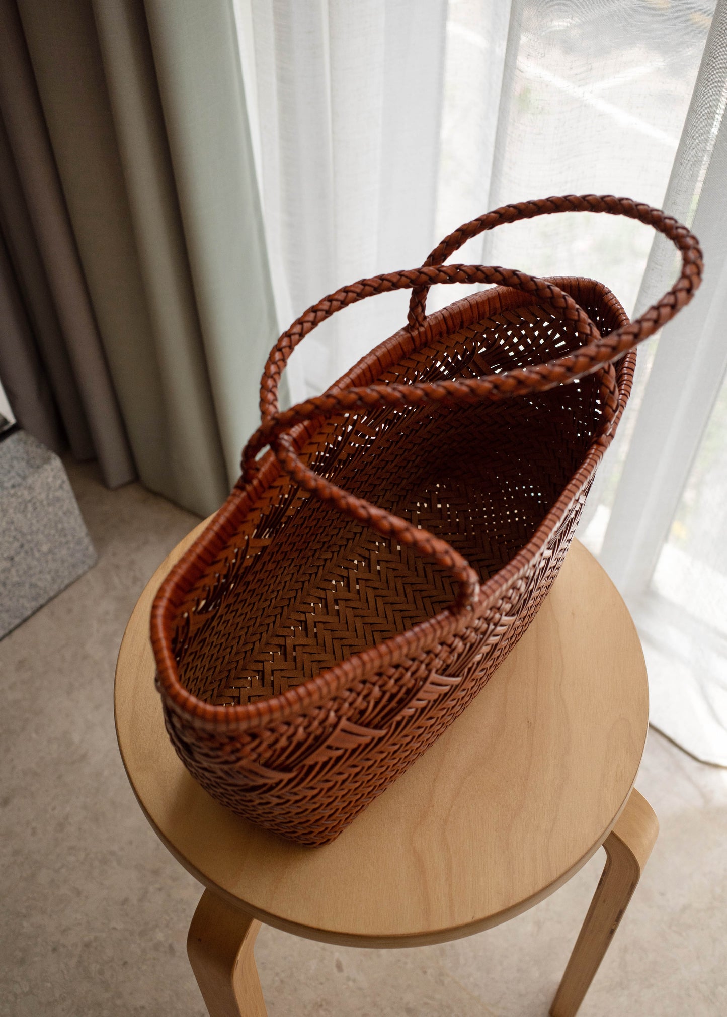 Woven leather bag